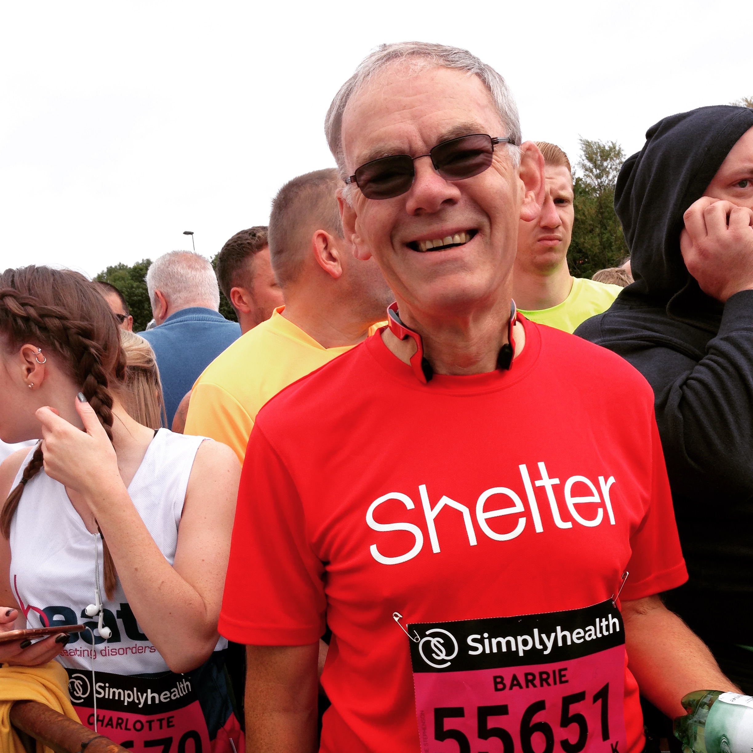 Barrie at the start of the Great North Run
